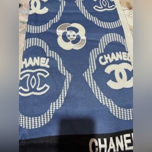 Navy and Cream Logo Scarf winter scarf 24”x70”